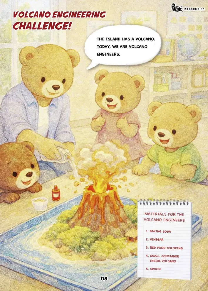 First Time Series Island Adventure Stem Volcano Experiment English Class For Kids 3